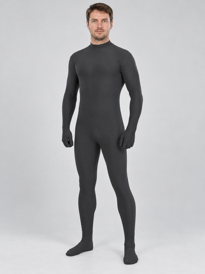 Fitted Black Jumpsuit with High Neck
