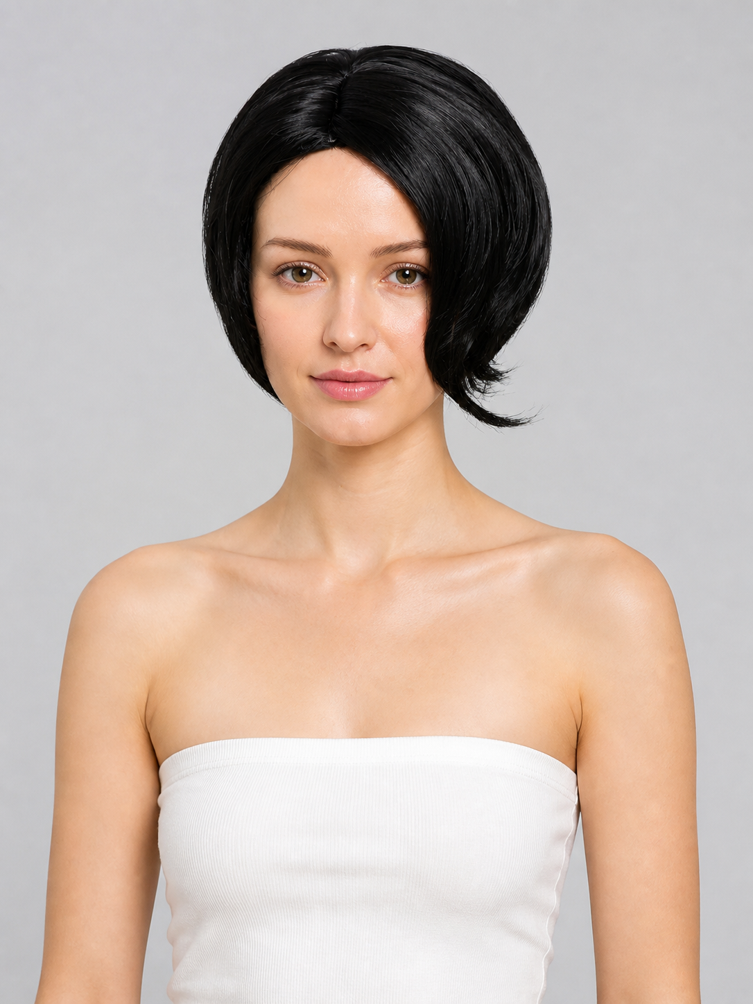 Black Short Bob Carnival Wig for Cosplay Costume Wigs detail