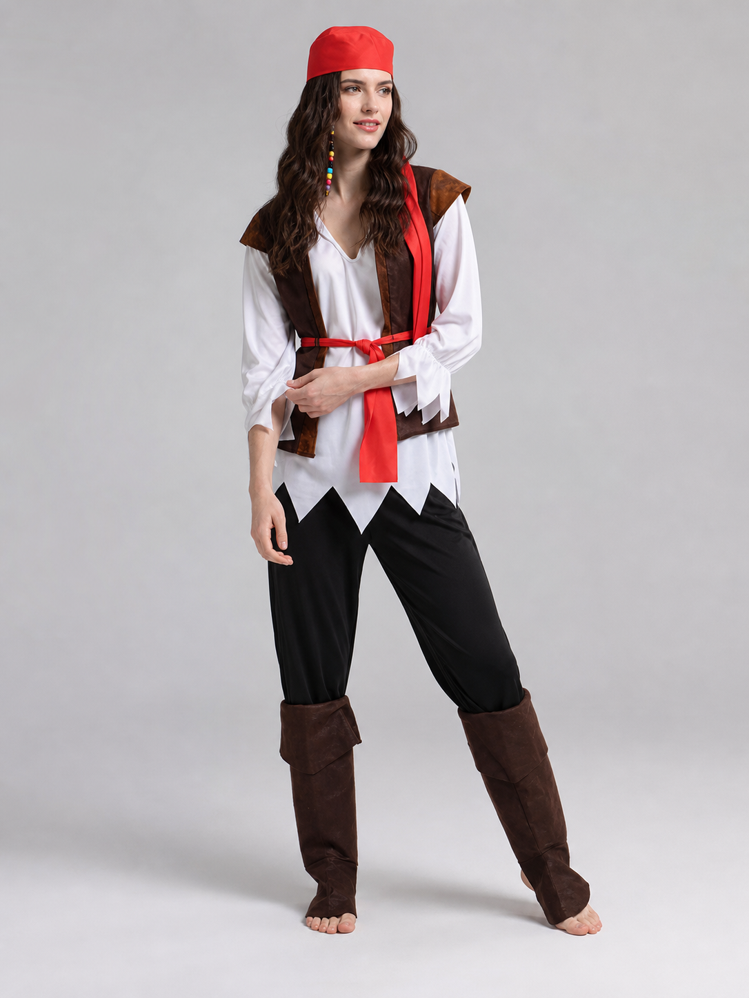 Pirate Costume with Vest and Accessories for Cosplay