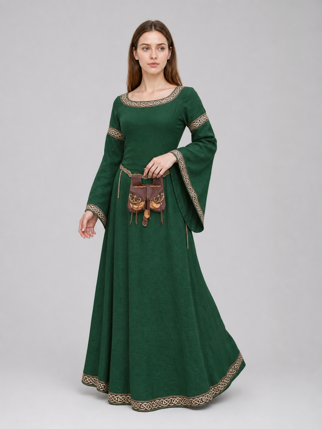 Medieval-Style Dress with Wide Sleeves