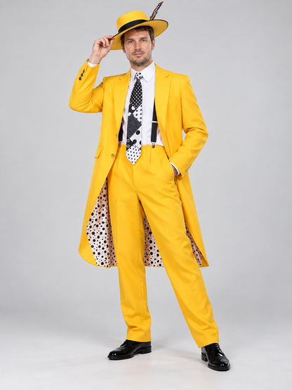 Cosplay Costume: Yellow Coat, Pants, Hat, Tie