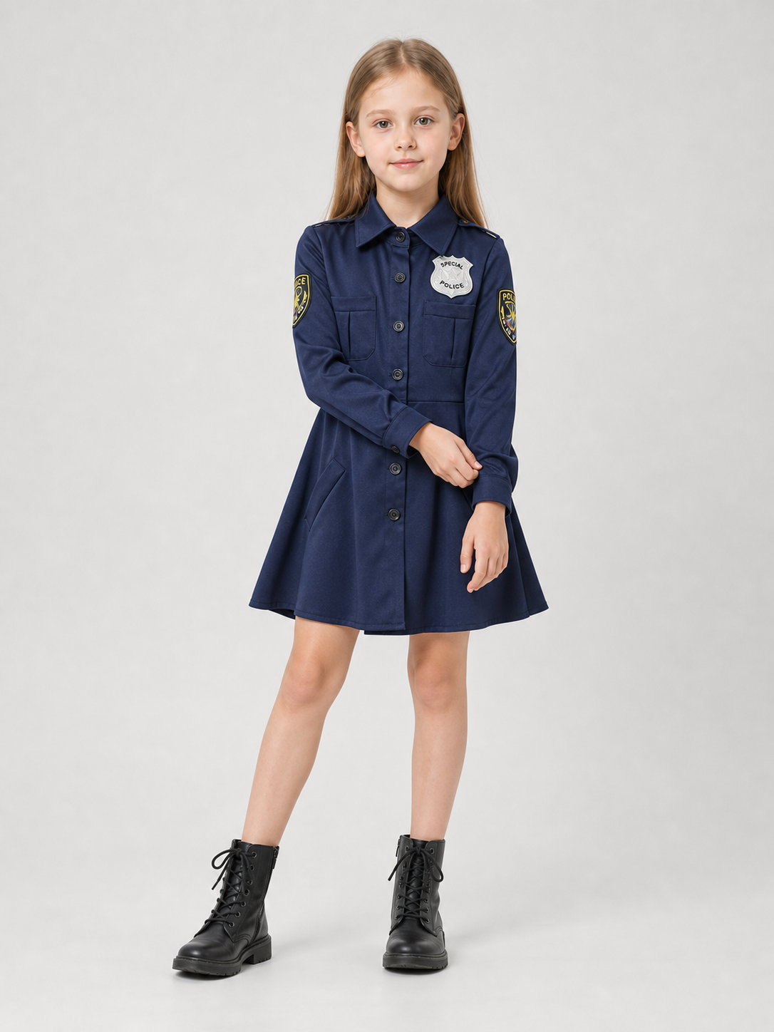 Police Costume Dress with Cap