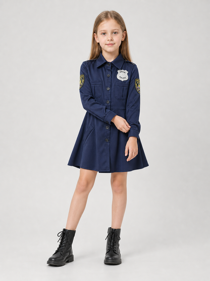 Police Costume Dress with Cap