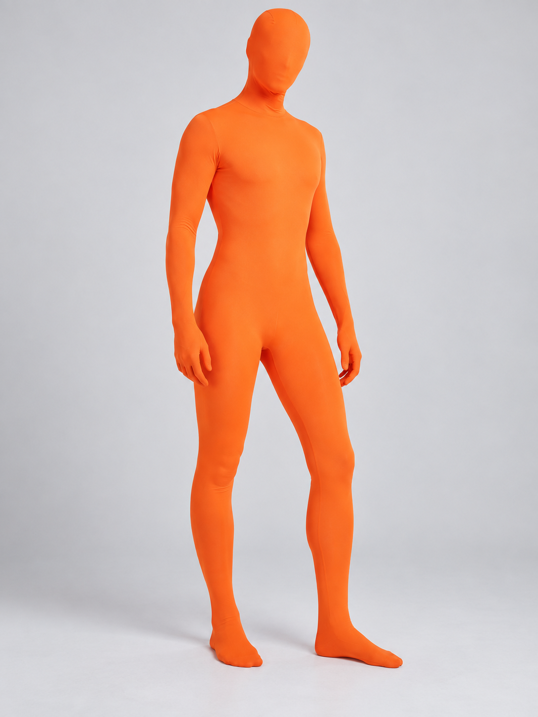 Orange Jumpsuit Costume with Closed Hood Mask