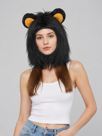 Black Lion Carnival Headwear for Halloween Costumes detail