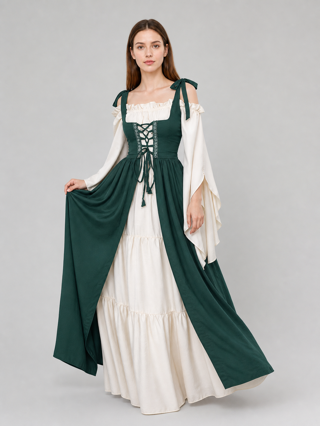 Layered Renaissance-Style Costume Dress