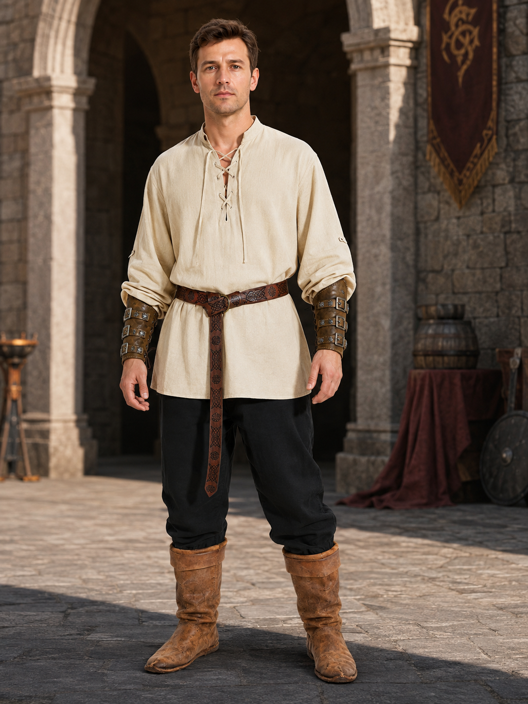 Medieval Viking Costume for Halloween Cosplay Costumes detail