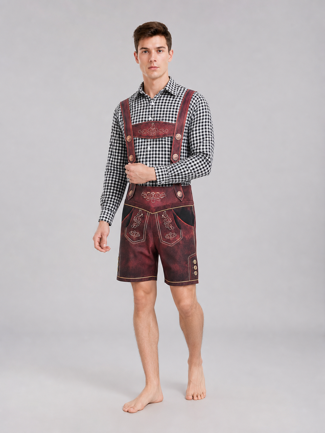 Plaid Long-Sleeve Party Shirt
