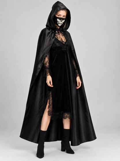 Costume Cape with Hood and Skull Mask Costume Capes detail