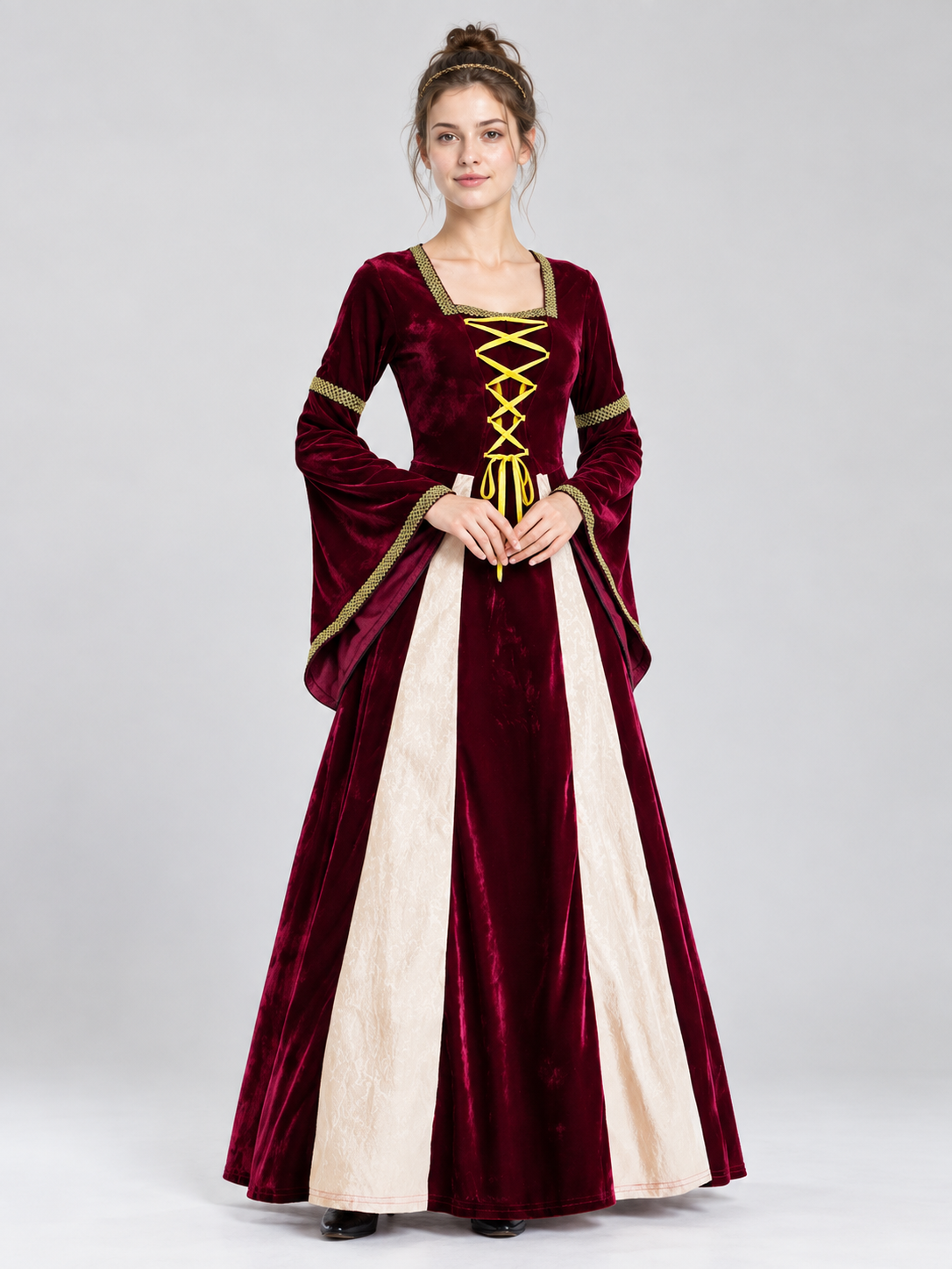 Medieval-Style Lace-Up Carnival Dress