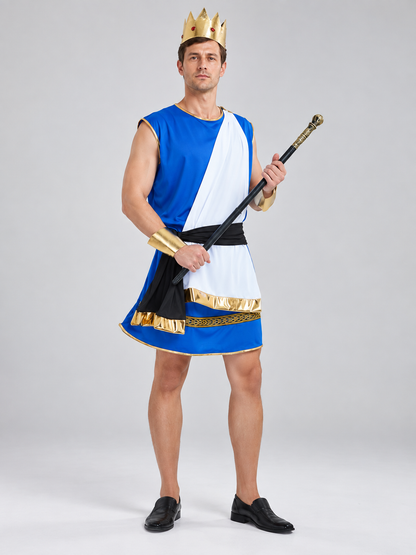 Zeus Carnival Costume with Tunic, Crown, and Armbands