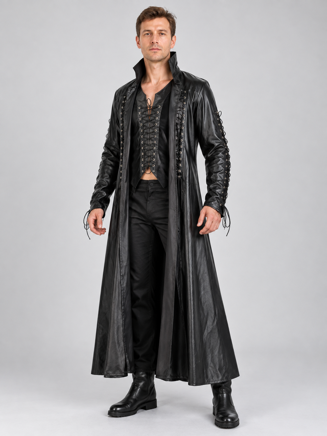 Black Vampire Costume: Coat, Vest, Pants