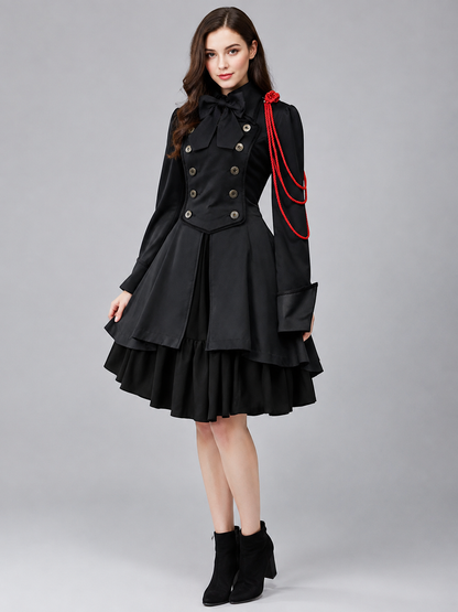 Gothic Dress with Bow and Back Lacing Costume Dresses detail