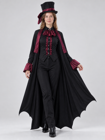 Vampire Costume with Tall Hat and Cape