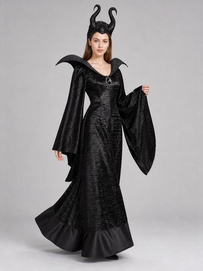 Witch Costume with Skirt and Wide Sleeves