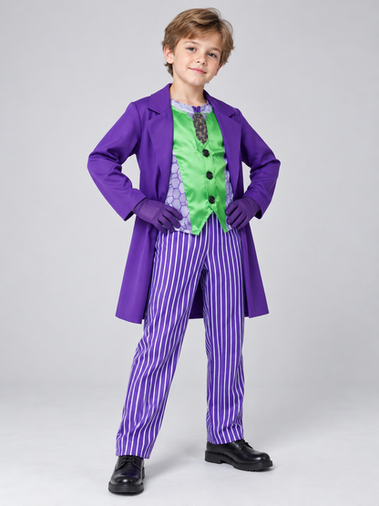Kids' carnival costume with purple jacket and vest