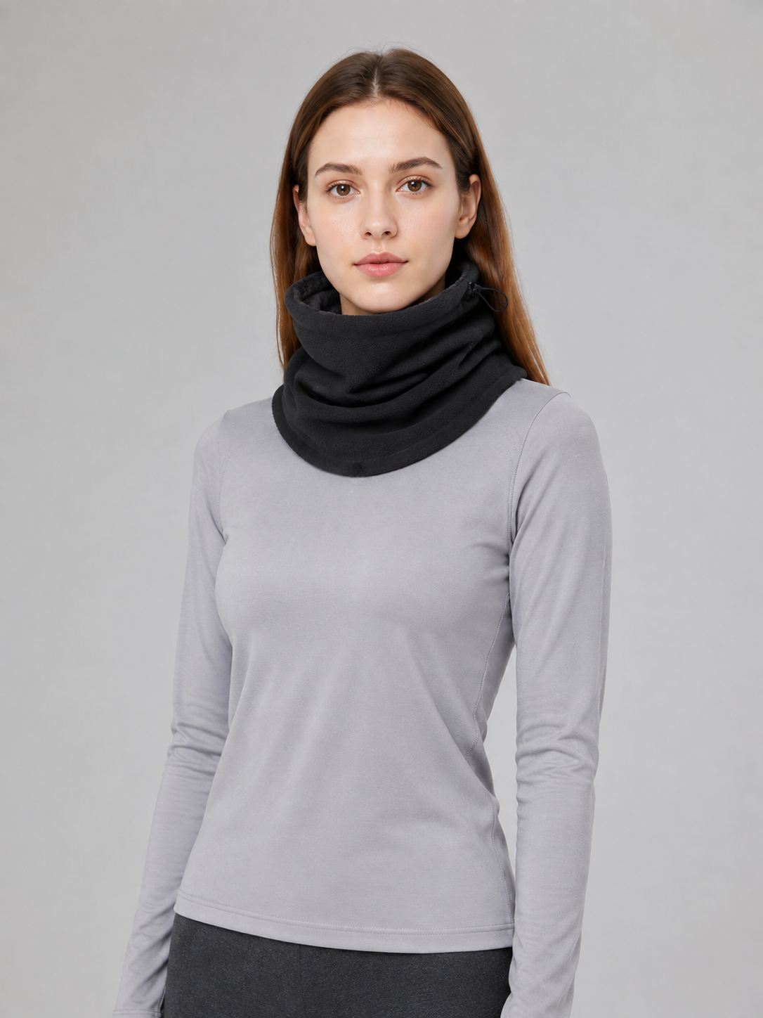 Black Insulated Neck Gaiter with Fleece Lining product detail