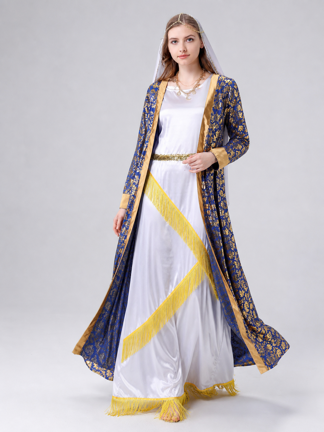 Retro Costume with Dress and Cape for Cosplay