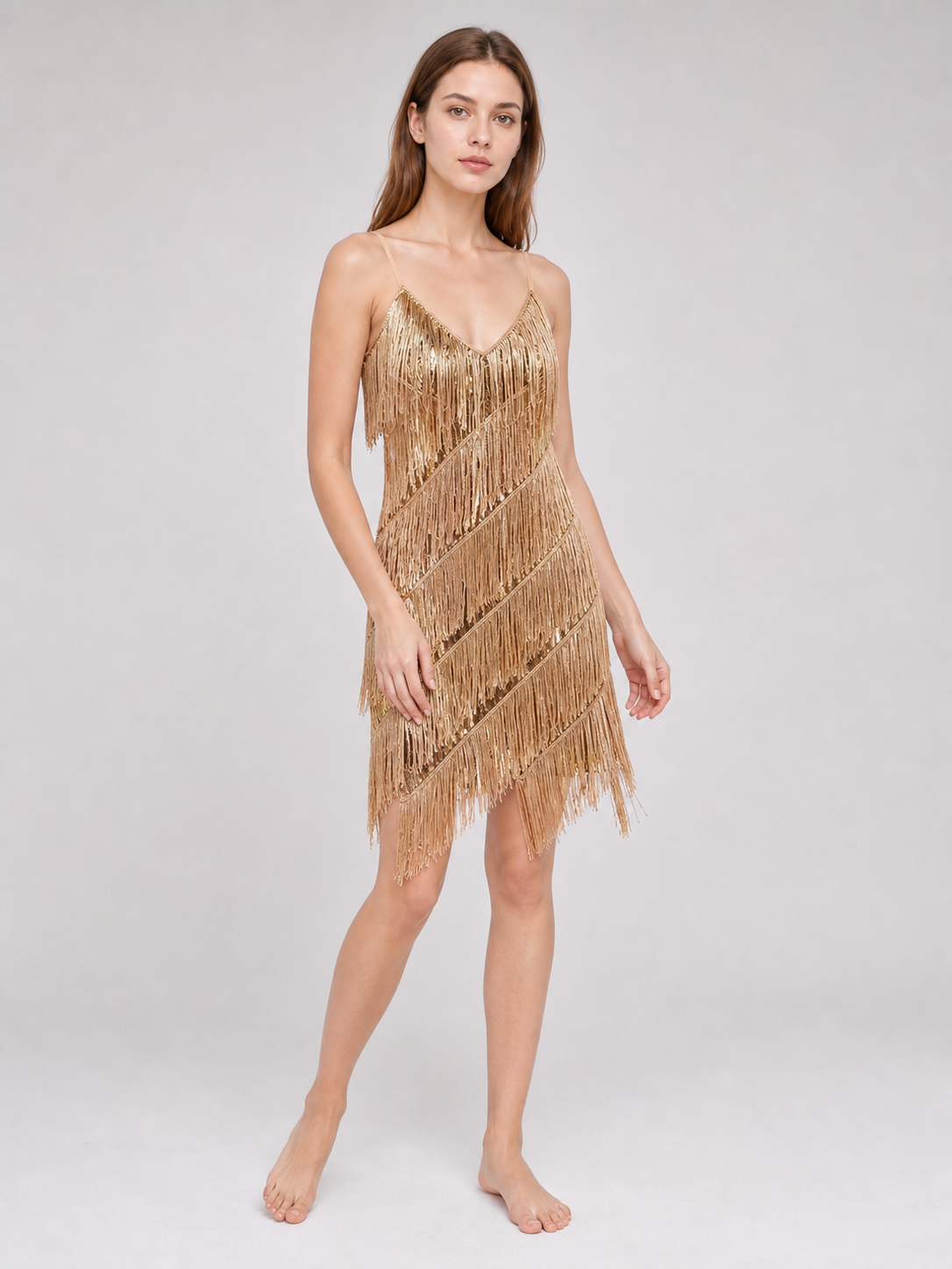 Fringe and Sequin Party Dress Set