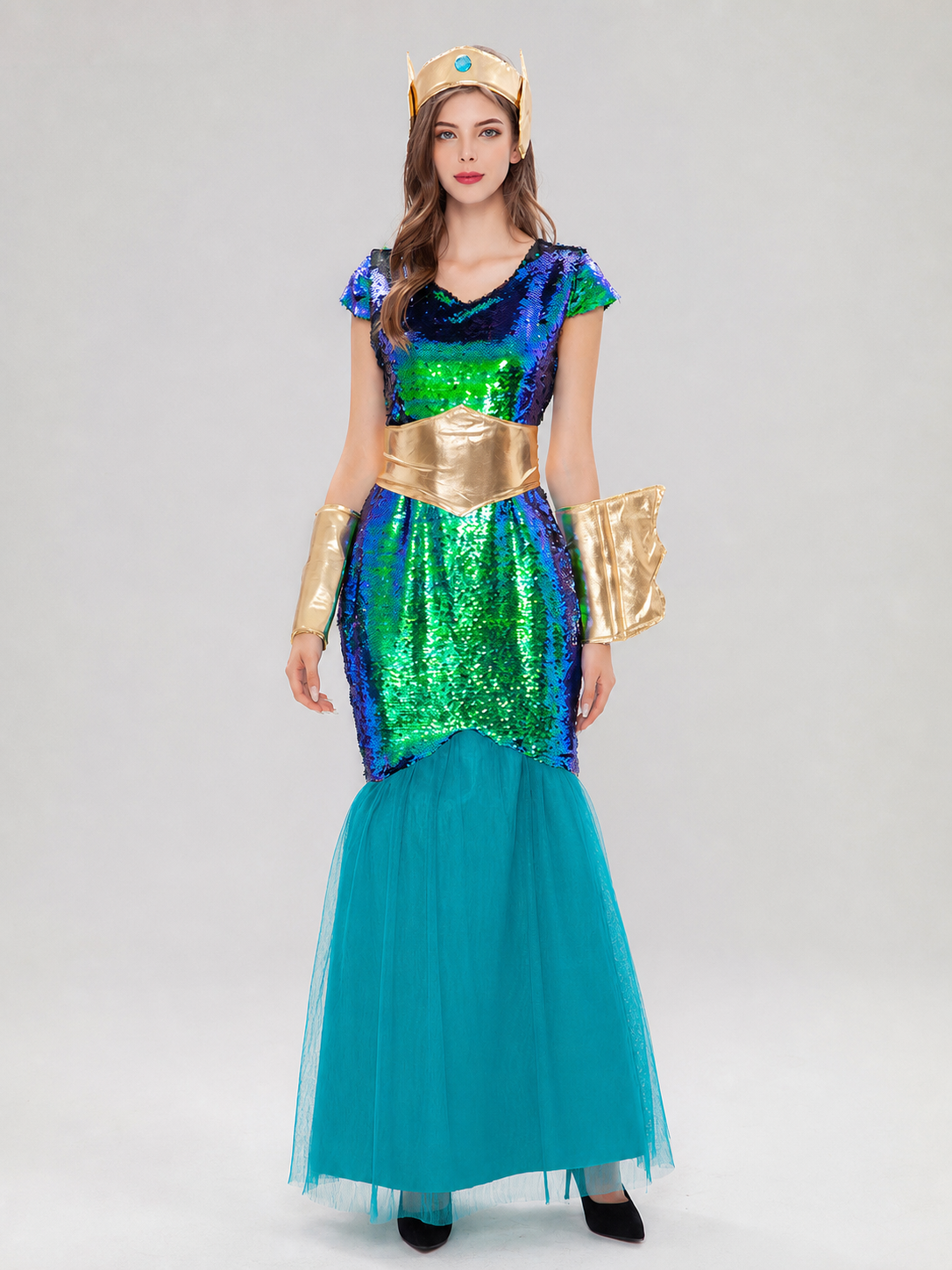 Sequin Mermaid-Silhouette Cosplay Dress