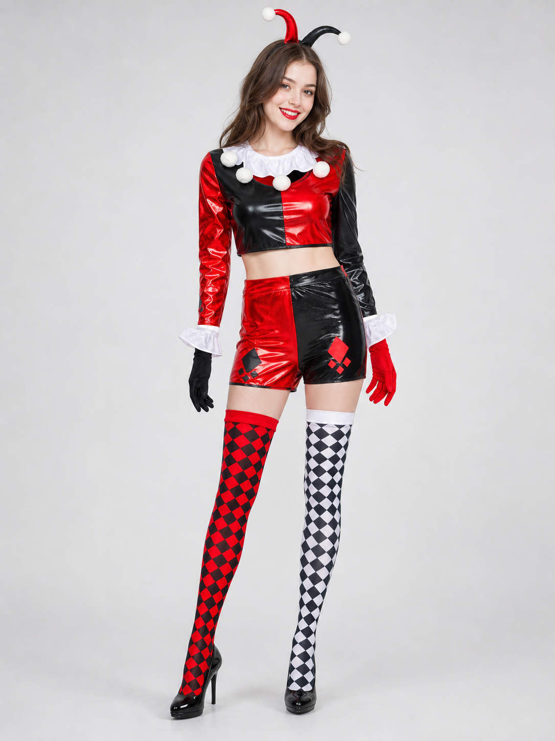Clown Costume: Red and Black Set