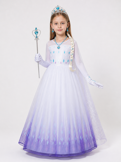 Purple Snow Princess Carnival Costume for Cosplay Costumes detail