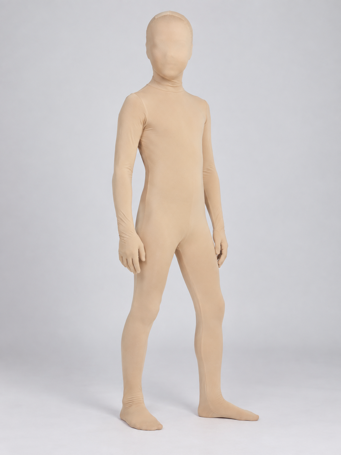 Nude Polyester Bodysuit Costume with Hood Mask