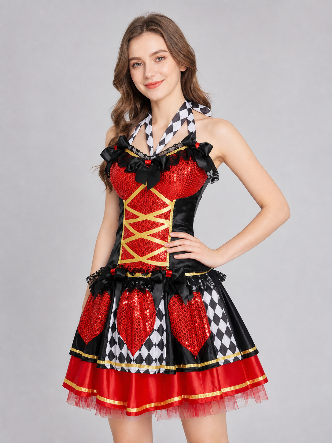 Carnival clown costume with a full skirt