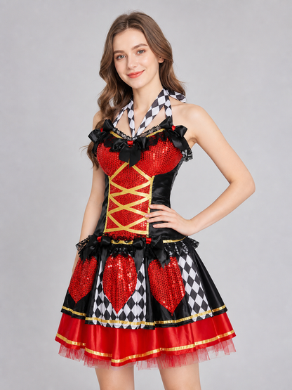 Carnival clown costume with a full skirt