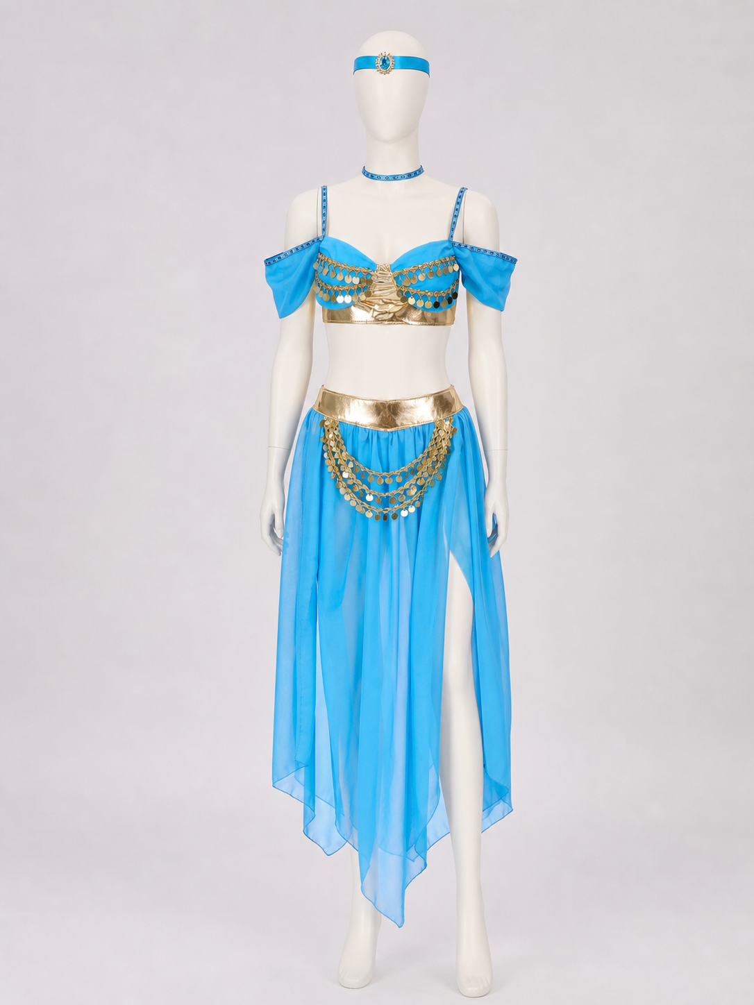 Eastern-Style Stage Costume, Blue and Gold