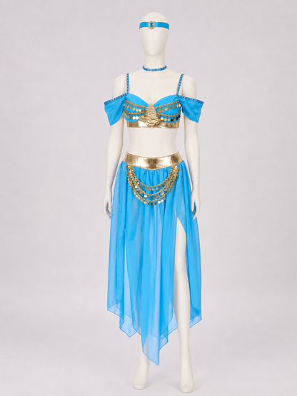 Eastern-Style Stage Costume, Blue and Gold