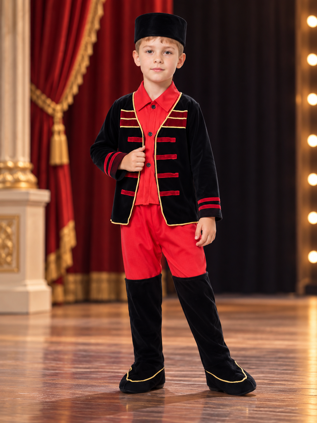 Stage Costume with Red and Gold Trim Costumes detail