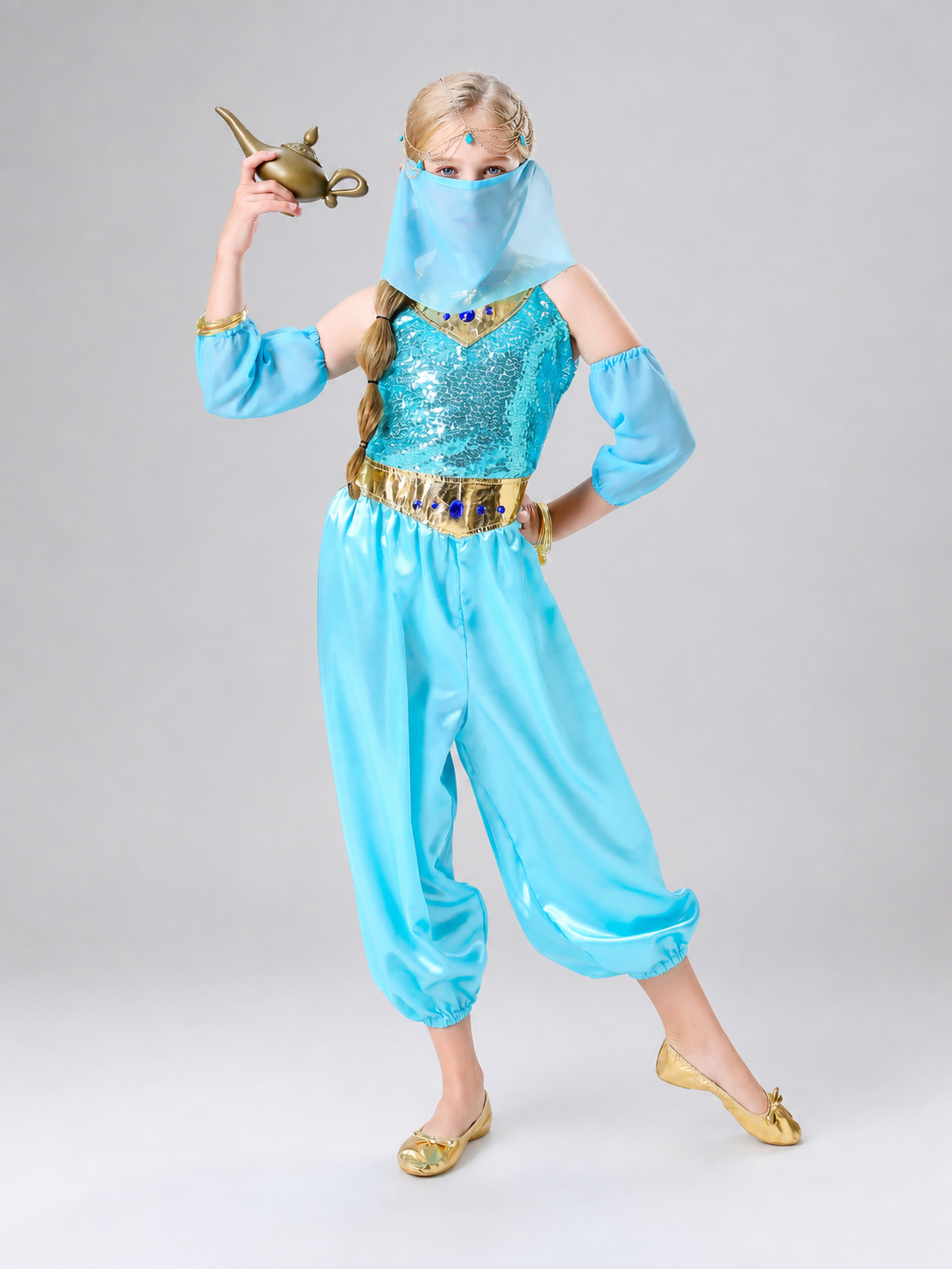 Arabian-style costume with veil and belt