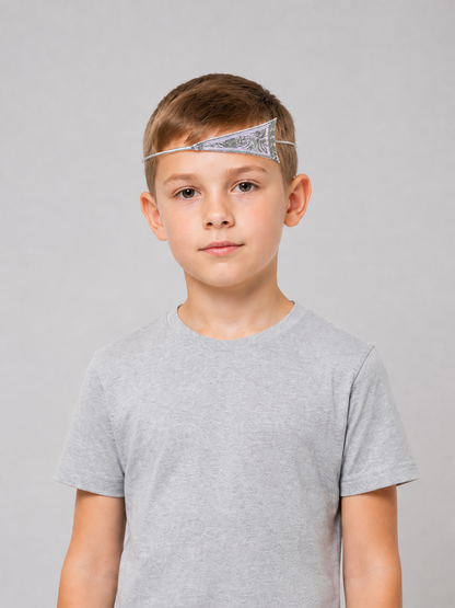 Silver-Colored Carnival Headpiece in an Ethnic Style Costume Headwear detail