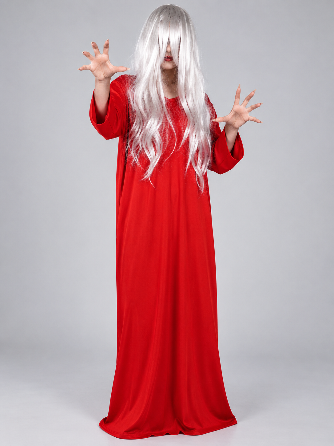 Halloween Costume: Red Robe and White Wig