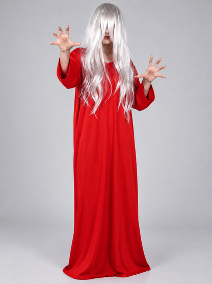 Halloween Costume: Red Robe and White Wig
