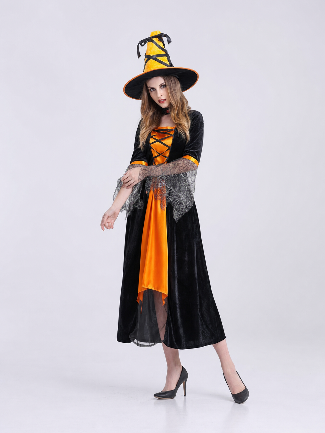 Halloween witch costume with dress and hat Costume Dresses detail