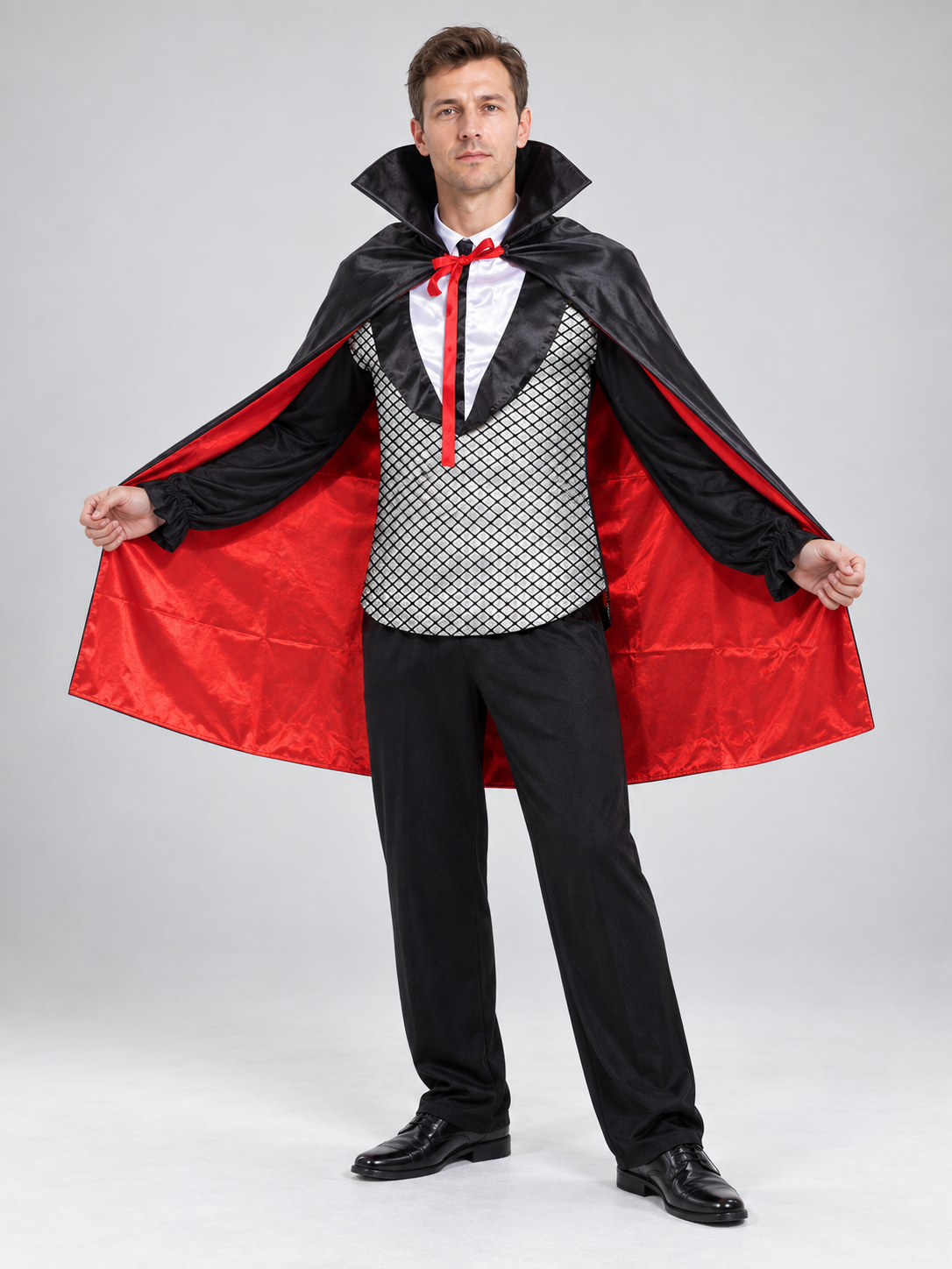 Vampire Costume with Cape and Fangs Costume Capes detail