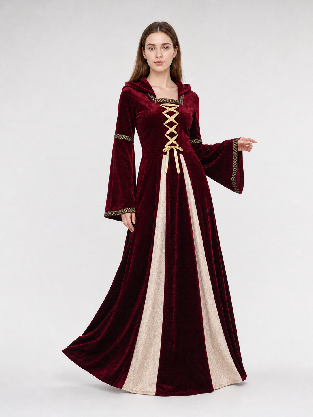 Medieval Hooded Dress, Gothic Style