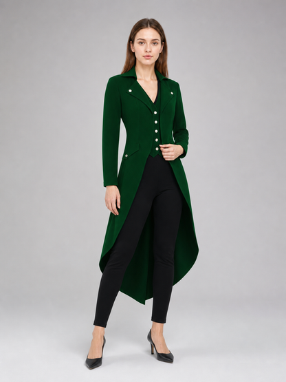 Long Dark Green Gothic-Style Tailcoat