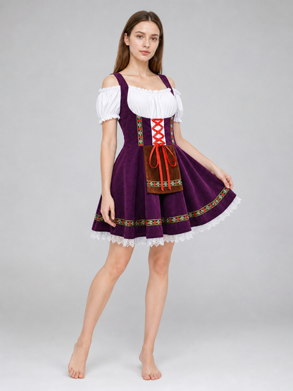 Historical costume dress with folk ribbons