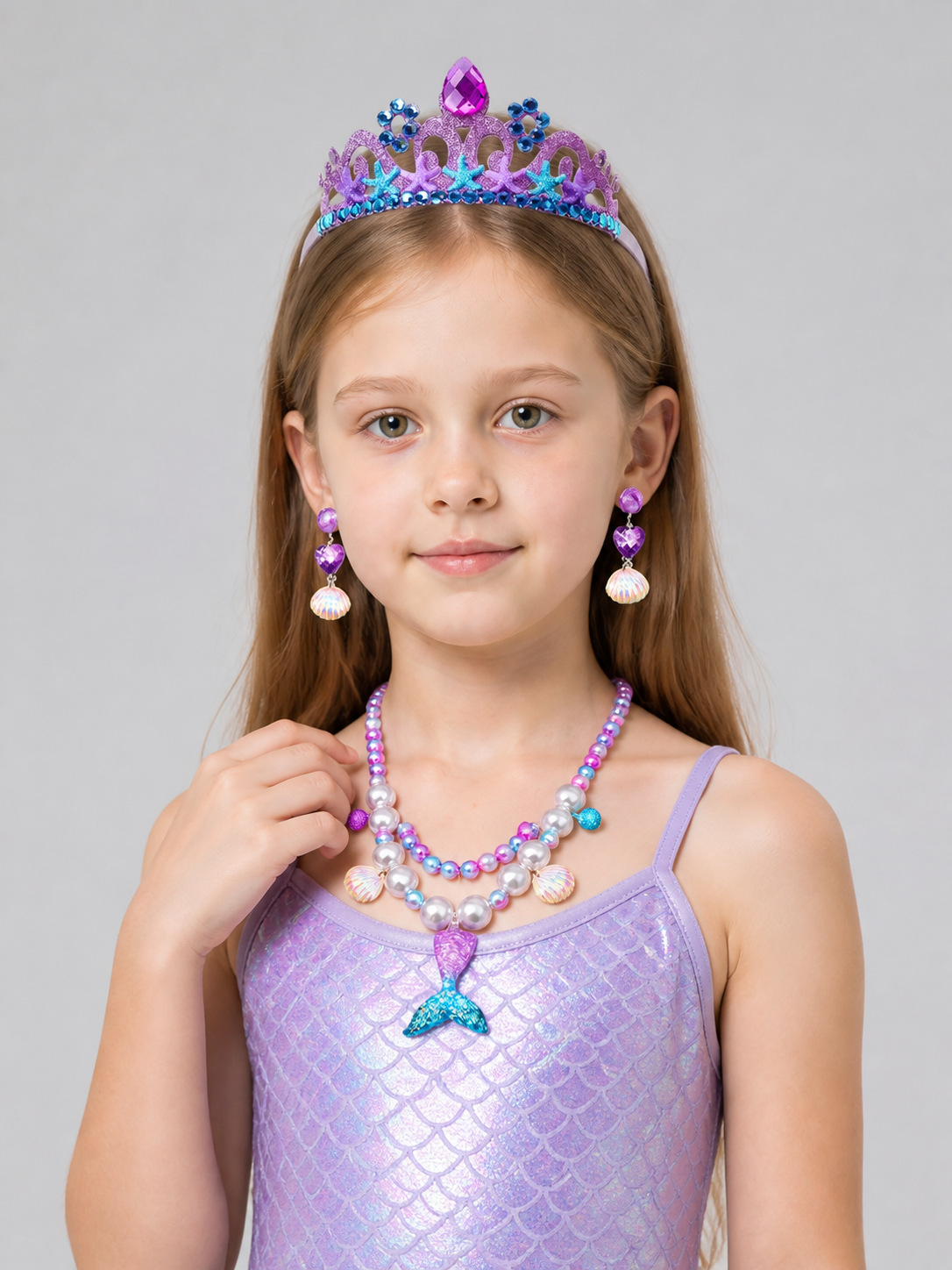 Mermaid Crown Carnival Headpiece for Halloween Costume Headwear detail