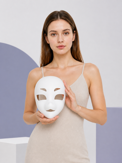 White Carnival Mask for Halloween and Cosplay Costume Masks detail