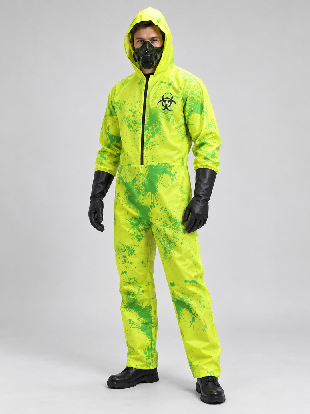 Halloween Costume Green Jumpsuit with Mask