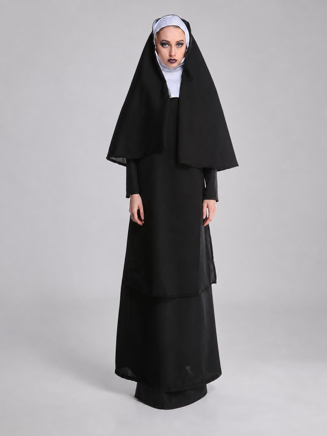 Carnival Costume for a Role-Playing Look, Black Cassock
