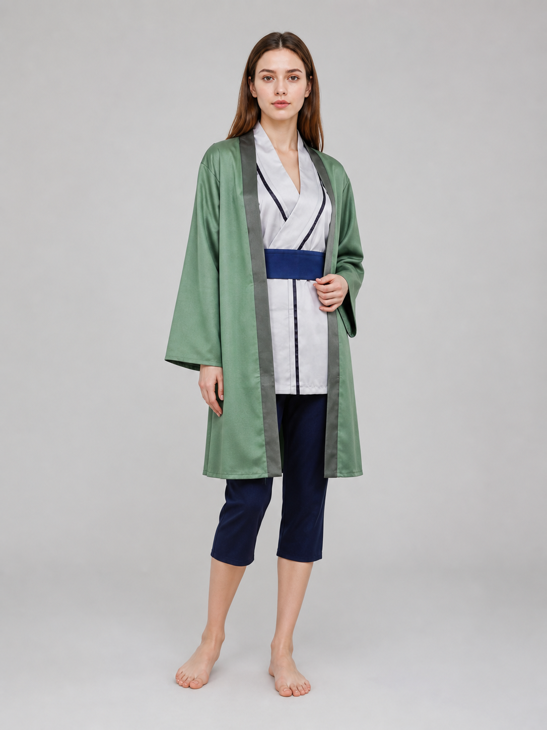 Tsunade Cosplay Costume: Robe, Top, Belt, and Pants