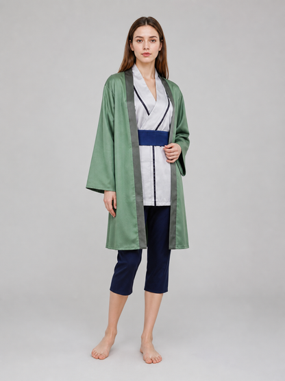 Tsunade Cosplay Costume: Robe, Top, Belt, and Pants