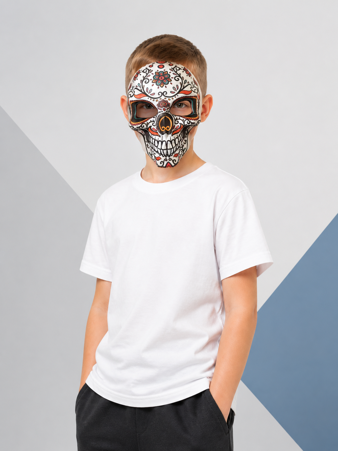 Halloween Skull Mask with Flowers for Cosplay Costume Masks detail