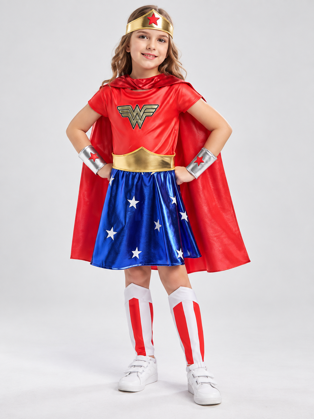 Kids' Superhero Carnival Costume with Cape and Skirt