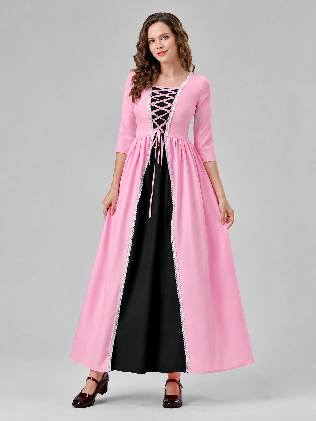 Dress with a Black Insert and Front Lacing Costume Dresses detail